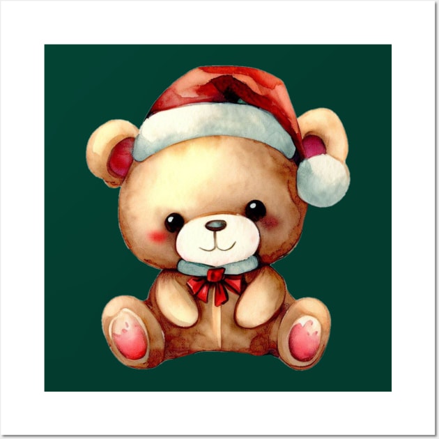 Little Cuties - Christmas Teddy Wall Art by CAutumnTrapp